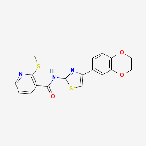 N-(4-(2,3-Dihydrobenzo[b][1,4]dioxin-6-yl)thiazol-2-yl)-2-(methylthio)nicotinamide