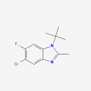 molecular formula C12H14BrFN2 B1528218 5-Bromo-1-tert-butyl-6-fluoro-2-methyl-1,3-benzodiazole CAS No. 1403483-76-0