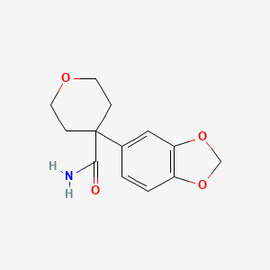 molecular formula C13H15NO4 B1528236 4-(2H-1,3-benzodioxol-5-yl)oxane-4-carboxamide CAS No. 1803611-18-8
