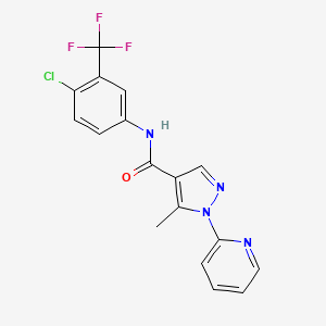 N-[4-chloro-3-(trifluoromethyl)phenyl]-5-methyl-1-(2-pyridinyl)-1H-pyrazole-4-carboxamide