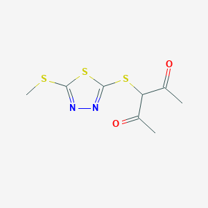 3-{[5-(Methylsulfanyl)-1,3,4-thiadiazol-2-yl]sulfanyl}-2,4-pentanedione