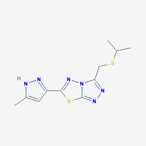 isopropyl [6-(5-methyl-1H-pyrazol-3-yl)[1,2,4]triazolo[3,4-b][1,3,4]thiadiazol-3-yl]methyl sulfide