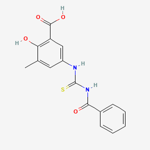 2-Hydroxy-3-methyl-5-{[(phenylcarbonyl)carbamothioyl]amino}benzoic acid