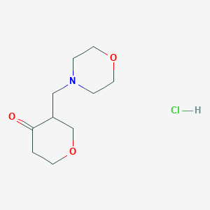 molecular formula C10H18ClNO3 B1528241 3-(Morpholin-4-ylmethyl)oxan-4-one hydrochloride CAS No. 201145-61-1