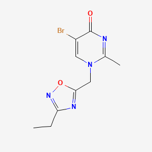 molecular formula C10H11BrN4O2 B1528246 5-Bromo-1-[(3-ethyl-1,2,4-oxadiazol-5-yl)methyl]-2-methyl-1,4-dihydropyrimidin-4-one CAS No. 1803611-05-3