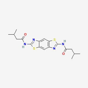 molecular formula C18H22N4O2S2 B15282460 3-methyl-N-{6-[(3-methylbutanoyl)amino][1,3]thiazolo[5,4-f][1,3]benzothiazol-2-yl}butanamide 