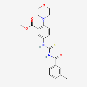 molecular formula C21H23N3O4S B15282485 Methyl 5-({[(3-methylbenzoyl)amino]carbothioyl}amino)-2-(4-morpholinyl)benzoate 