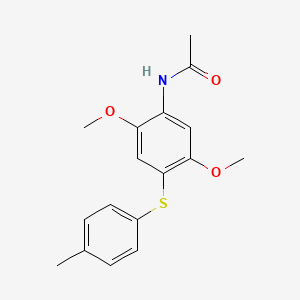 molecular formula C17H19NO3S B15282491 N-{2,5-dimethoxy-4-[(4-methylphenyl)sulfanyl]phenyl}acetamide 