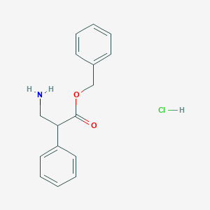 molecular formula C16H18ClNO2 B1528250 Benzyl 3-amino-2-phenylpropanoate hydrochloride CAS No. 1803584-36-2