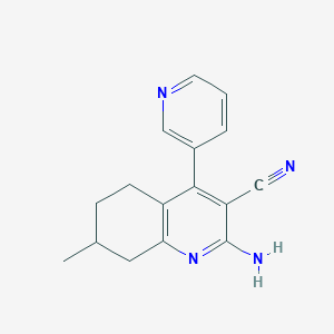 2-Amino-7-methyl-4-(3-pyridinyl)-5,6,7,8-tetrahydro-3-quinolinecarbonitrile