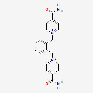 molecular formula C20H20N4O2+2 B15282525 4-(Aminocarbonyl)-1-(2-{[4-(aminocarbonyl)-1-pyridiniumyl]methyl}benzyl)pyridinium 