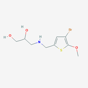 molecular formula C9H14BrNO3S B1528253 3-{[(4-Bromo-5-methoxythiophen-2-yl)methyl]amino}propane-1,2-diol CAS No. 1803610-93-6