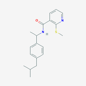 molecular formula C19H24N2OS B15282546 N-(1-(4-Isobutylphenyl)ethyl)-2-(methylthio)nicotinamide 