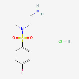 molecular formula C9H14ClFN2O2S B1528256 N-(2-aminoethyl)-4-fluoro-N-methylbenzene-1-sulfonamide hydrochloride CAS No. 1803605-57-3