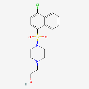 molecular formula C16H19ClN2O3S B15282629 2-{4-[(4-Chloro-1-naphthyl)sulfonyl]-1-piperazinyl}ethanol 