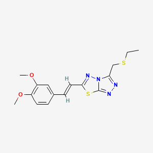 6-[(E)-2-(3,4-dimethoxyphenyl)ethenyl]-3-[(ethylsulfanyl)methyl][1,2,4]triazolo[3,4-b][1,3,4]thiadiazole