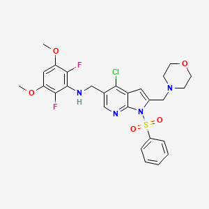 N-((4-Chloro-2-(morpholinomethyl)-1-(phenylsulfonyl)-1H-pyrrolo[2,3-b]pyridin-5-yl)methyl)-2,6-difluoro-3,5-dimethoxyaniline