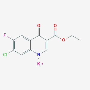 molecular formula C12H8ClFKNO3 B15282679 7-Chloro-6-fluoro-1,4-dihydro-4-oxo-3-quinolinecarboxylic Acid Ethyl Ester Potassium Salt 