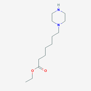 molecular formula C13H26N2O2 B15282688 Ethyl 7-(piperazin-1-yl)heptanoate 