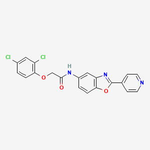 2-(2,4-dichlorophenoxy)-N-(2-pyridin-4-yl-1,3-benzoxazol-5-yl)acetamide