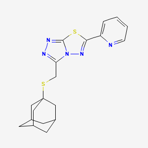 molecular formula C19H21N5S2 B15282785 3-[(1-Adamantylsulfanyl)methyl]-6-(2-pyridinyl)[1,2,4]triazolo[3,4-b][1,3,4]thiadiazole 