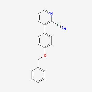molecular formula C19H14N2O B1528281 3-[4-(苄氧基)苯基]吡啶-2-碳腈 CAS No. 1437794-60-9