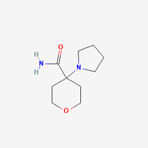 molecular formula C10H18N2O2 B1528283 4-(吡咯烷-1-基)氧杂环-4-甲酰胺 CAS No. 1797121-22-2