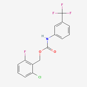 molecular formula C15H10ClF4NO2 B15282840 2-Chloro-6-fluorobenzyl 3-(trifluoromethyl)phenylcarbamate 