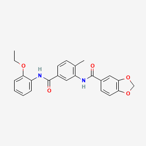 molecular formula C24H22N2O5 B15282842 N-{5-[(2-ethoxyanilino)carbonyl]-2-methylphenyl}-1,3-benzodioxole-5-carboxamide 