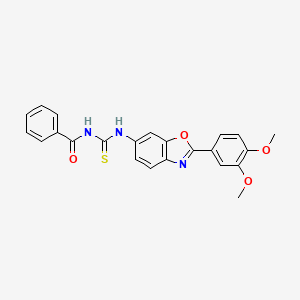 N-{[2-(3,4-dimethoxyphenyl)-1,3-benzoxazol-6-yl]carbamothioyl}benzamide