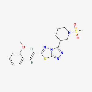 6-[(E)-2-(2-methoxyphenyl)ethenyl]-3-[1-(methylsulfonyl)piperidin-3-yl][1,2,4]triazolo[3,4-b][1,3,4]thiadiazole