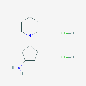 molecular formula C10H22Cl2N2 B1528296 3-(Piperidin-1-yl)cyclopentan-1-amine dihydrochloride CAS No. 1803610-53-8