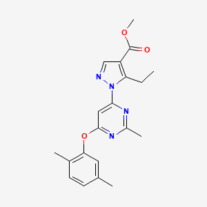 methyl 1-[6-(2,5-dimethylphenoxy)-2-methyl-4-pyrimidinyl]-5-ethyl-1H-pyrazole-4-carboxylate