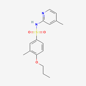 molecular formula C16H20N2O3S B15282975 3-methyl-N-(4-methyl-2-pyridinyl)-4-propoxybenzenesulfonamide 