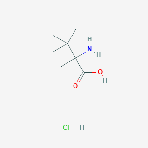 molecular formula C7H14ClNO2 B1528298 2-Amino-2-(1-methylcyclopropyl)propanoic acid hydrochloride CAS No. 1798010-75-9
