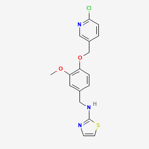 molecular formula C17H16ClN3O2S B15282982 N-{4-[(6-chloropyridin-3-yl)methoxy]-3-methoxybenzyl}-1,3-thiazol-2-amine 