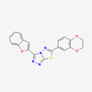 3-(1-Benzofuran-2-yl)-6-(2,3-dihydro-1,4-benzodioxin-6-yl)[1,2,4]triazolo[3,4-b][1,3,4]thiadiazole