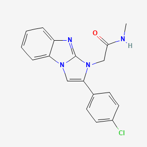 molecular formula C18H15ClN4O B15283015 2-[2-(4-chlorophenyl)-1H-imidazo[1,2-a]benzimidazol-1-yl]-N-methylacetamide 