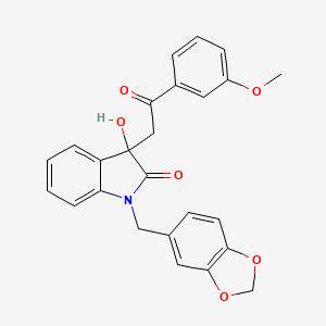 1-(1,3-benzodioxol-5-ylmethyl)-3-hydroxy-3-[2-(3-methoxyphenyl)-2-oxoethyl]-1,3-dihydro-2H-indol-2-one