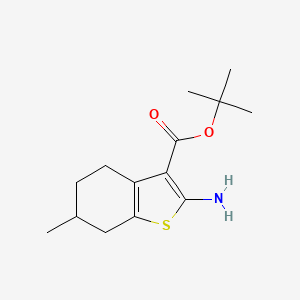 molecular formula C14H21NO2S B1528304 Tert-butyl 2-amino-6-methyl-4,5,6,7-tetrahydro-1-benzothiophene-3-carboxylate CAS No. 1552698-76-6