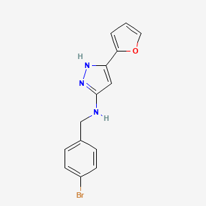 molecular formula C14H12BrN3O B15283040 N-(4-bromobenzyl)-N-[3-(2-furyl)-1H-pyrazol-5-yl]amine 