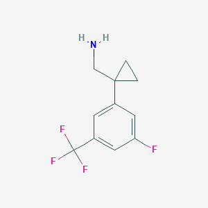 molecular formula C11H11F4N B1528305 {1-[3-Fluoro-5-(trifluoromethyl)phenyl]cyclopropyl}methanamine CAS No. 1797116-22-3