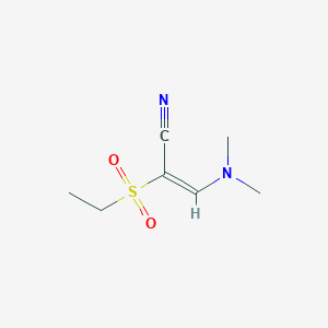 molecular formula C7H12N2O2S B1528308 3-(Dimethylamino)-2-(ethanesulfonyl)prop-2-enenitrile CAS No. 1807912-17-9