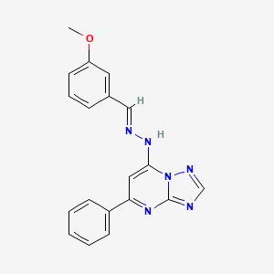 3-Methoxybenzaldehyde (5-phenyl[1,2,4]triazolo[1,5-a]pyrimidin-7-yl)hydrazone