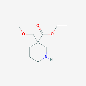 molecular formula C10H19NO3 B1528312 3-(甲氧甲基)哌啶-3-甲酸乙酯 CAS No. 1803582-67-3