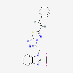 1-({6-[(E)-2-phenylethenyl][1,2,4]triazolo[3,4-b][1,3,4]thiadiazol-3-yl}methyl)-2-(trifluoromethyl)-1H-benzimidazole