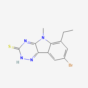 molecular formula C12H11BrN4S B15283139 8-bromo-6-ethyl-5-methyl-5H-[1,2,4]triazino[5,6-b]indole-3-thiol 