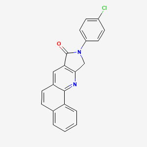 molecular formula C21H13ClN2O B15283172 9-(4-chlorophenyl)-9,10-dihydro-8H-benzo[h]pyrrolo[3,4-b]quinolin-8-one 