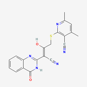 2-{[3-cyano-2-oxo-3-(4-oxo-3,4-dihydro-2(1H)-quinazolinylidene)propyl]sulfanyl}-4,6-dimethylnicotinonitrile