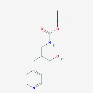 molecular formula C14H22N2O3 B1528322 tert-butyl N-[3-hydroxy-2-(pyridin-4-ylmethyl)propyl]carbamate CAS No. 1803562-28-8